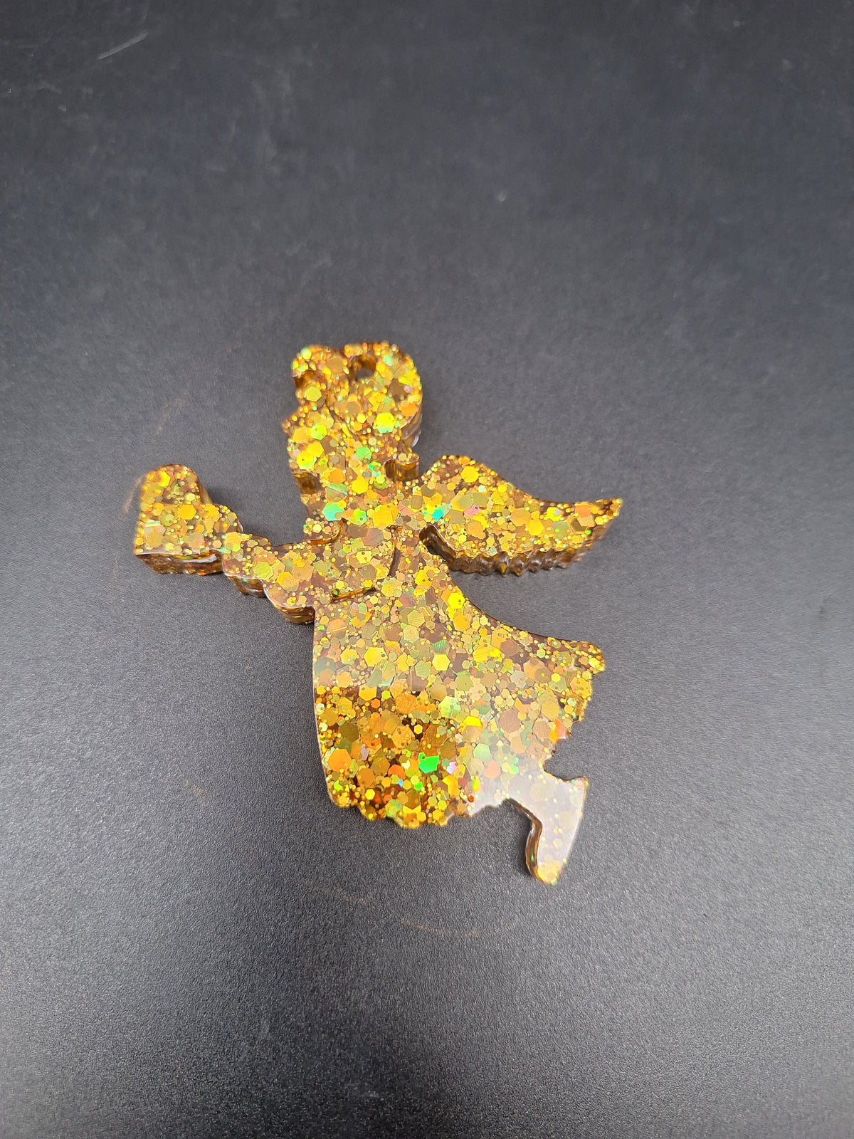 Weihnachtsanhänger mit holografischem Glitzer | Gold & Silber