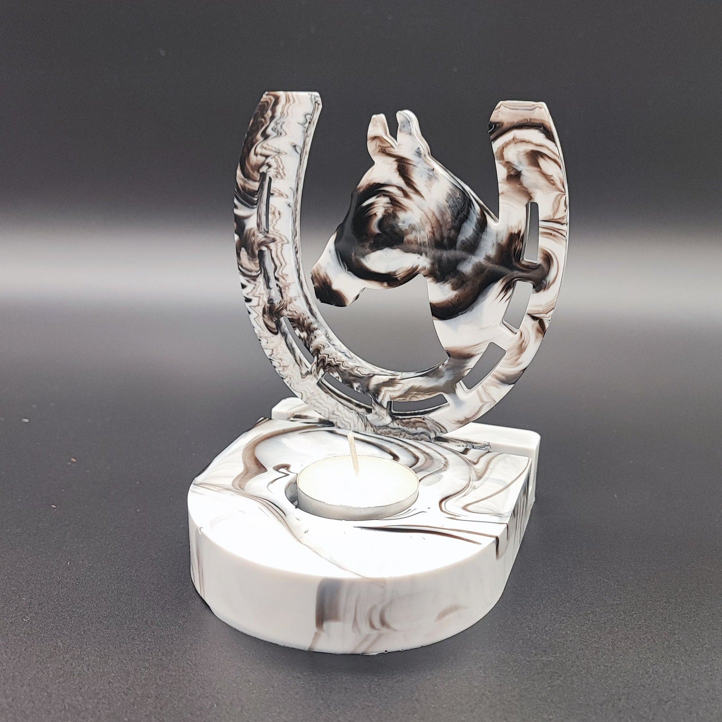 Teelichthalter „Hufeisen mit Pferdekopf“ – Glück trifft Gemütlichkeit