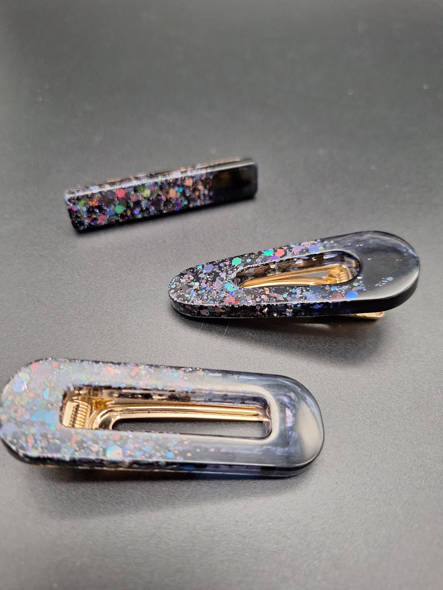 Haarspangen-Set aus Epoxidharz – 3 Modelle, 1 Farbe, unendlich viele Looks