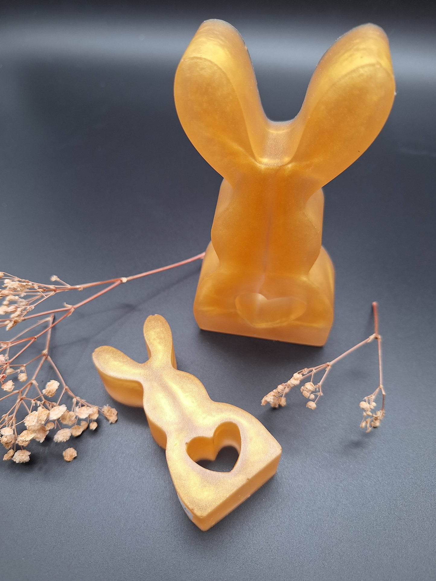 Osterhasen-Set Goldglanz | handgemacht aus Epoxidharz