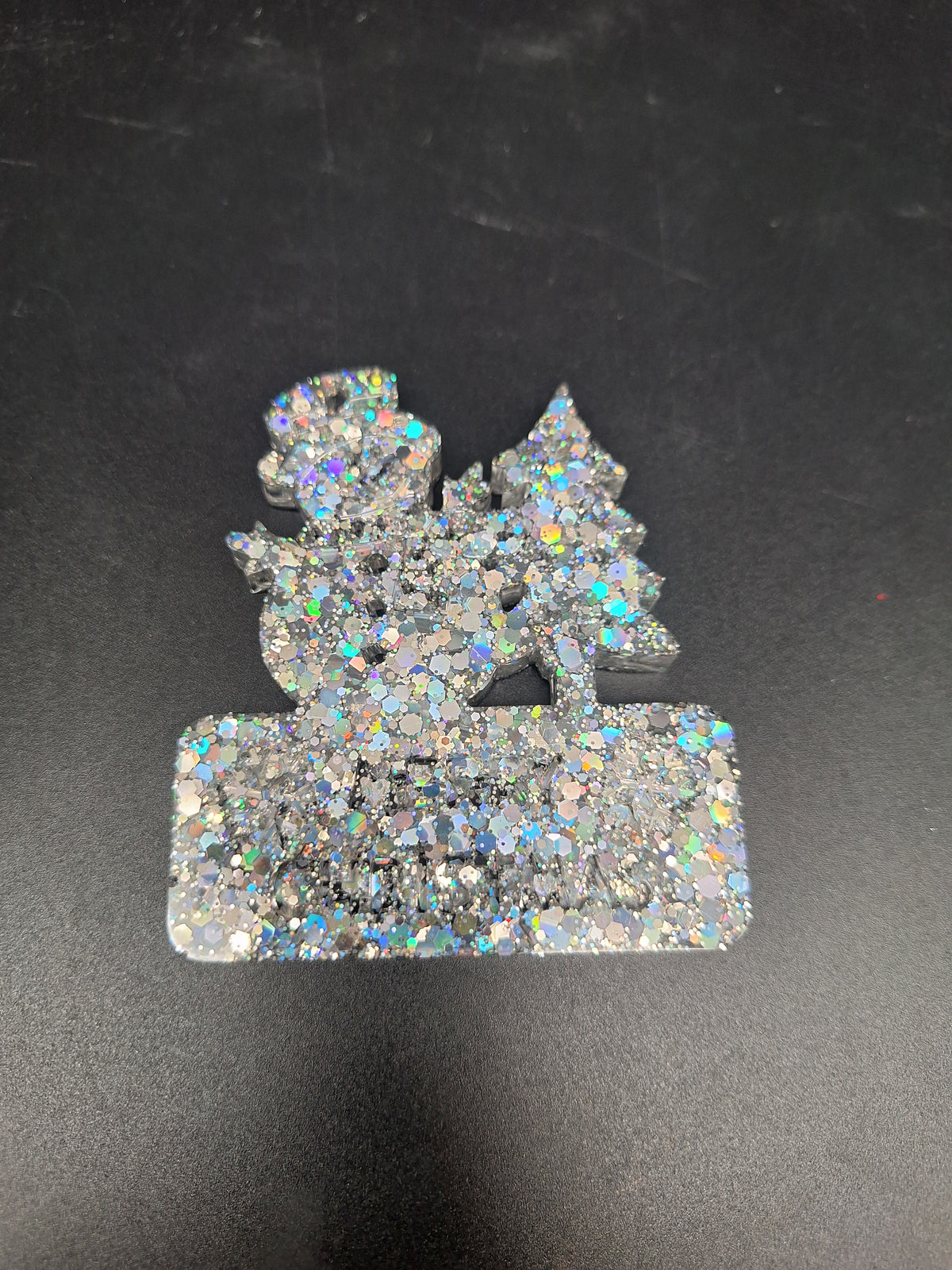 Weihnachtsanhänger mit holografischem Glitzer | Gold &  Silber