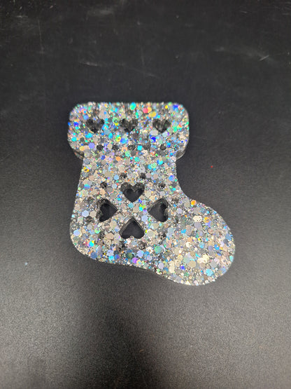 Weihnachtsanhänger mit holografischem Glitzer | Gold &  Silber