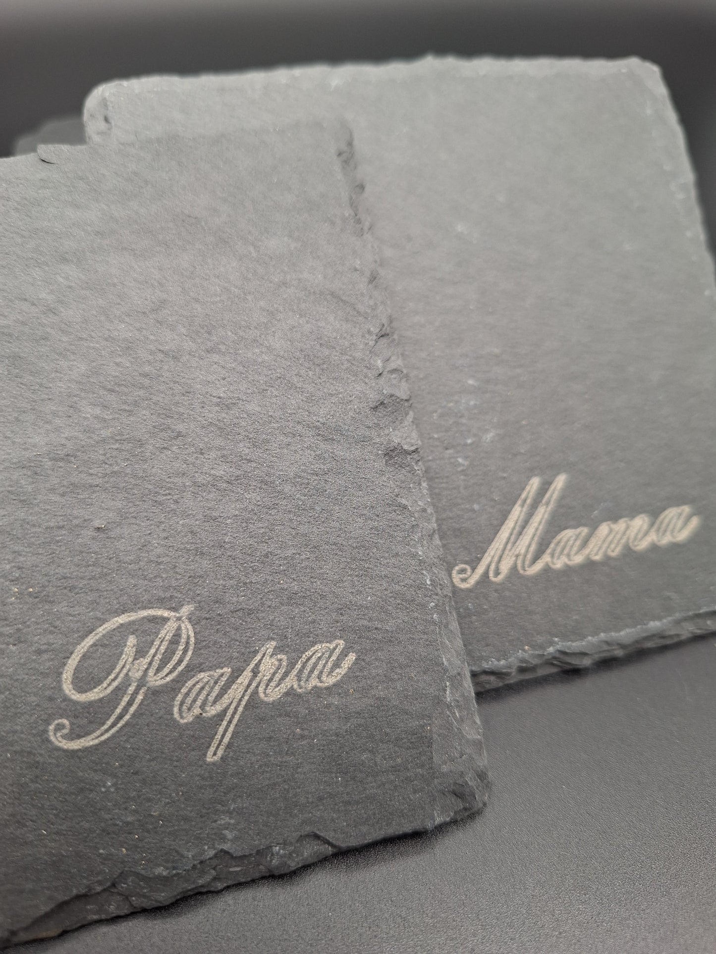 * Schiefer Untersetzer mit Gravur individuell personalisierbar