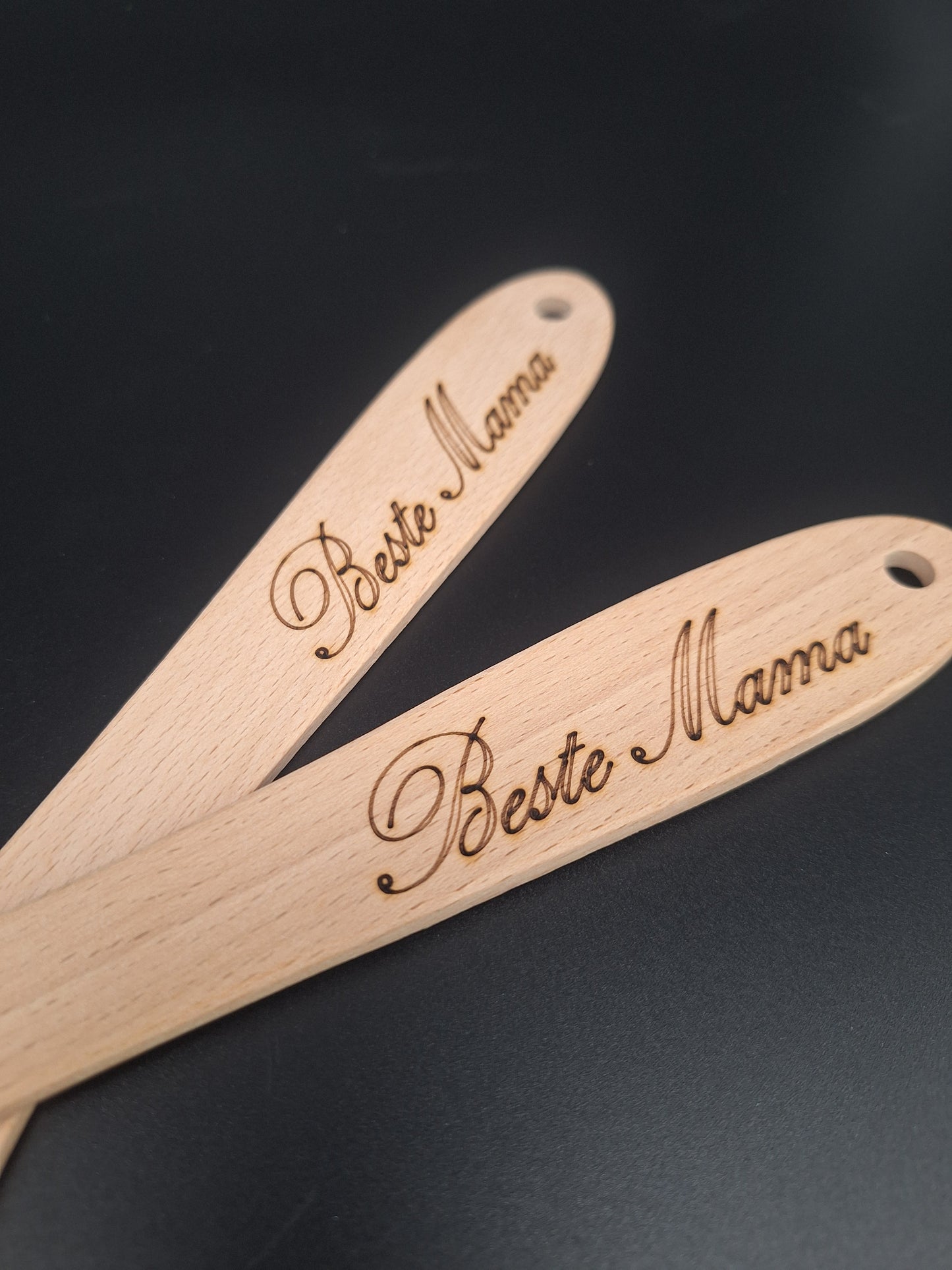 Personalisierbarer Pfannenwender aus Holz mit Gravur | Wunschtext möglich