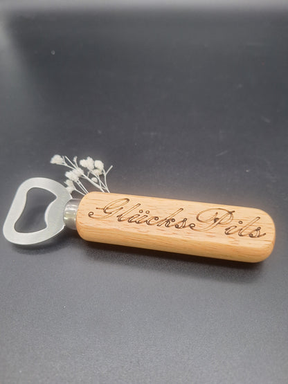 Personalisierter Holzflaschenöffner mit Gravur | Geschenkidee für Papa, Opa & mehr