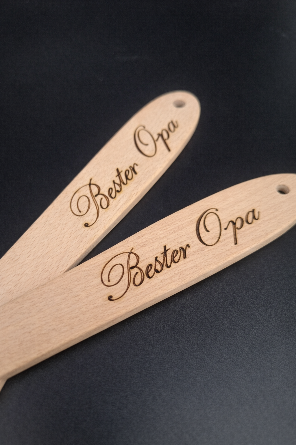 Personalisierbarer Pfannenwender aus Holz mit Gravur | Wunschtext möglich
