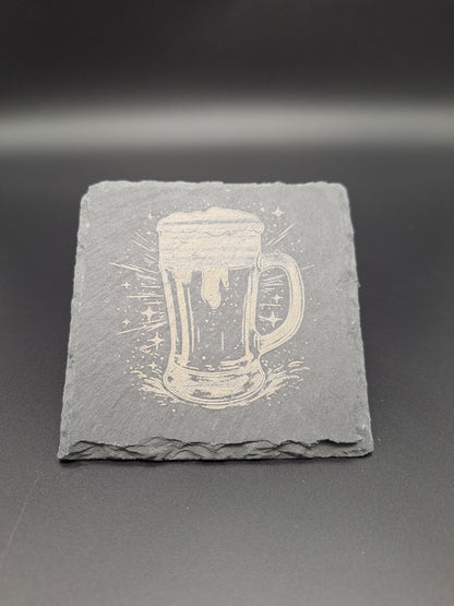 * Schiefer Untersetzer mit Gravur individuell personalisierbar