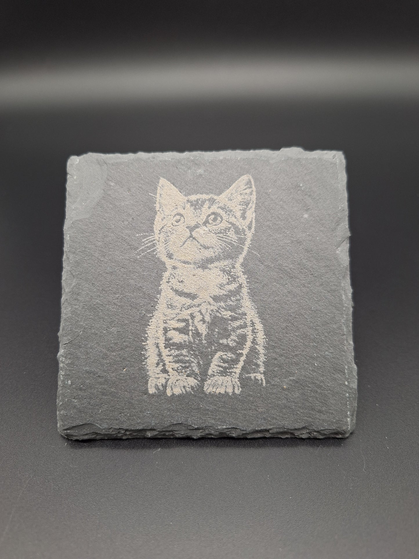 * Schiefer Untersetzer mit Gravur individuell personalisierbar