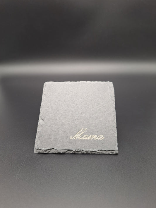 * Schiefer Untersetzer mit Gravur individuell personalisierbar