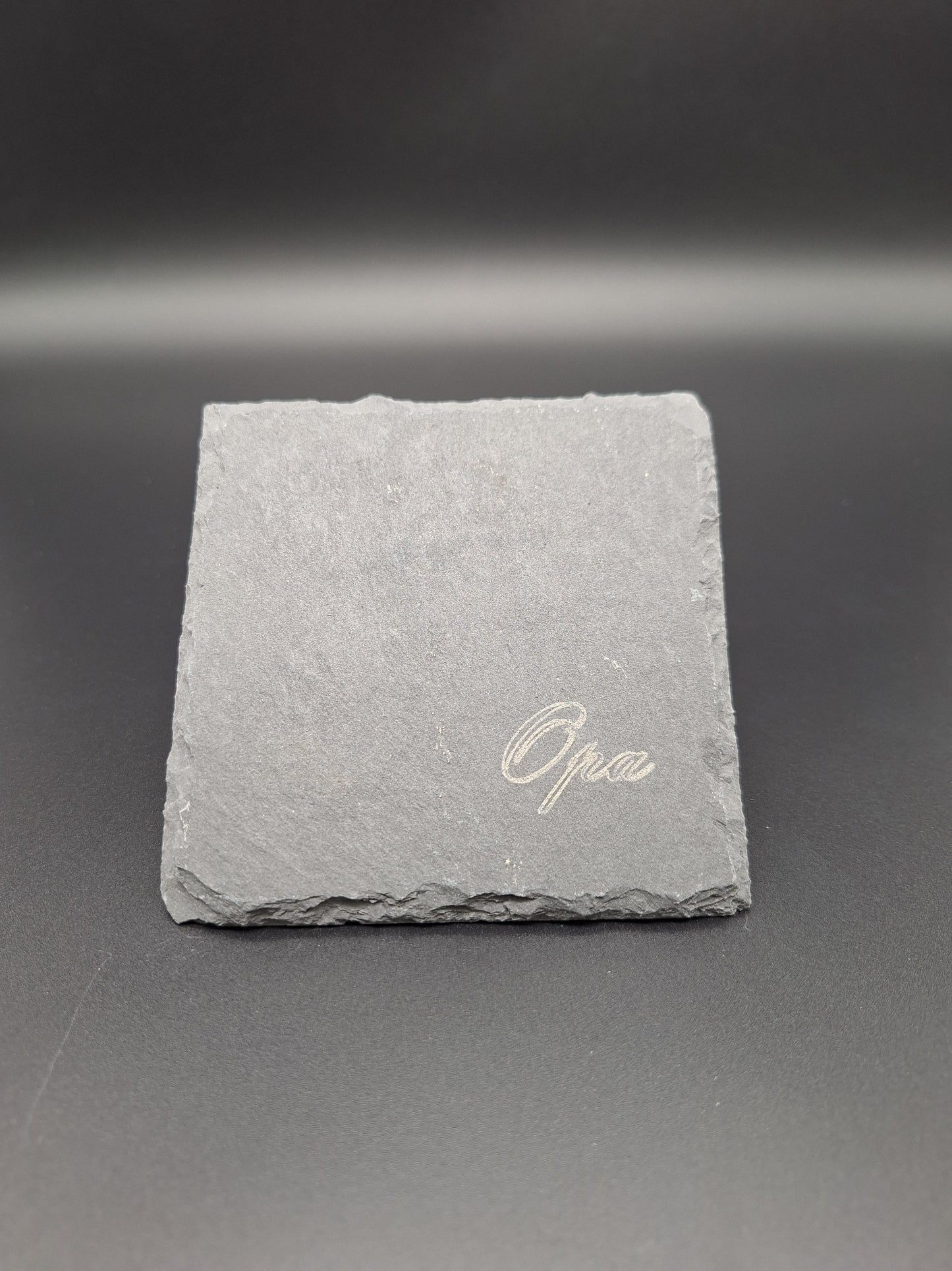 * Schiefer Untersetzer mit Gravur individuell personalisierbar