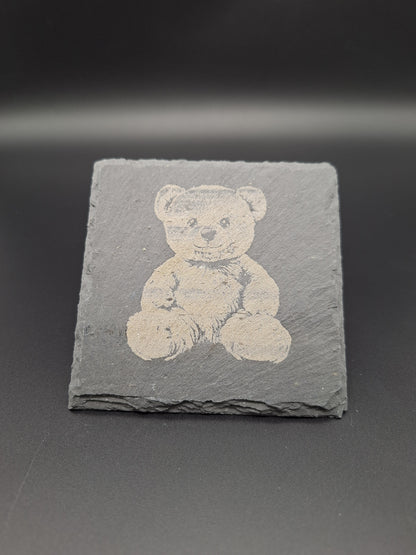 * Schiefer Untersetzer mit Gravur individuell personalisierbar