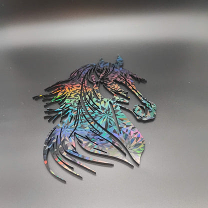 Pferdekopf in Regenbogenfarben