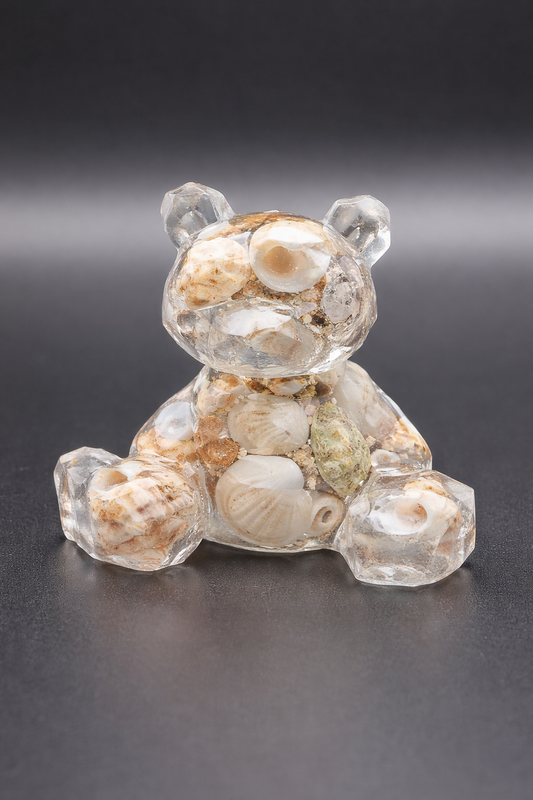 Kristallbär personalisierbar mit Muscheln