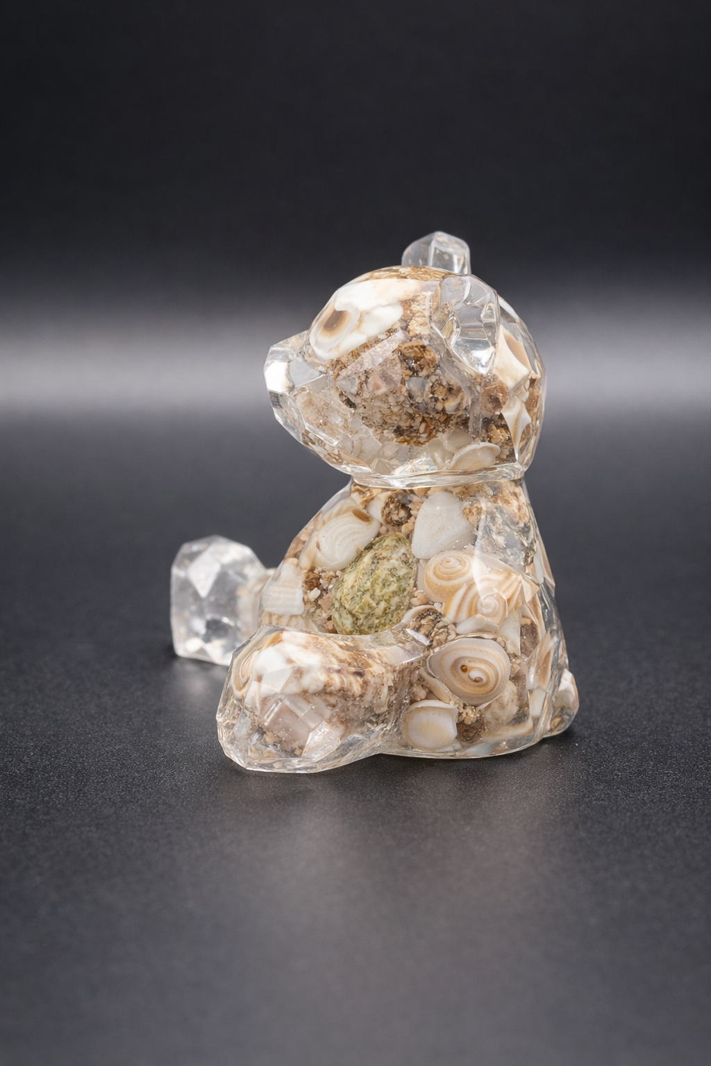 Kristallbär personalisierbar mit Muscheln