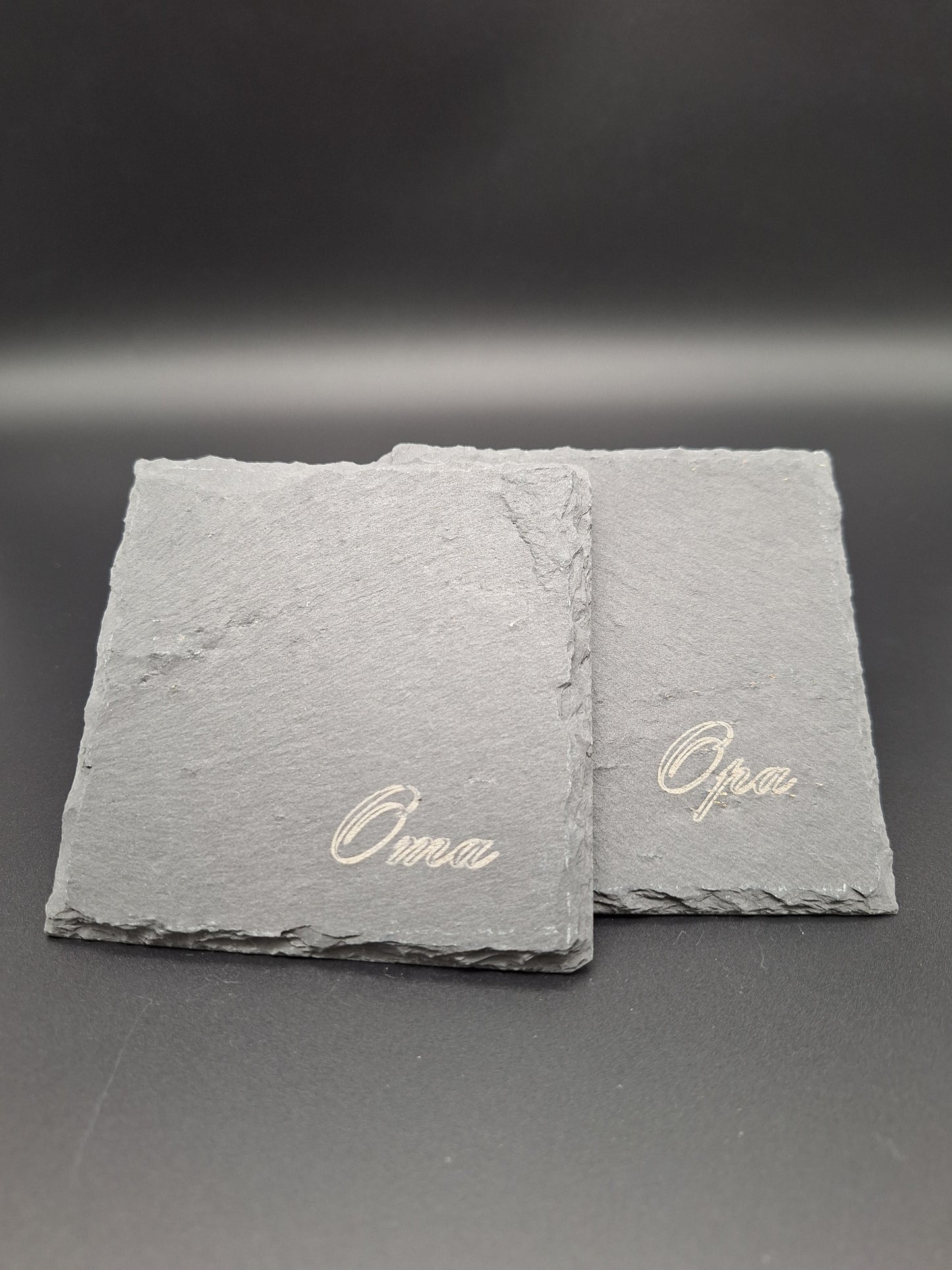 * Schiefer Untersetzer mit Gravur individuell personalisierbar