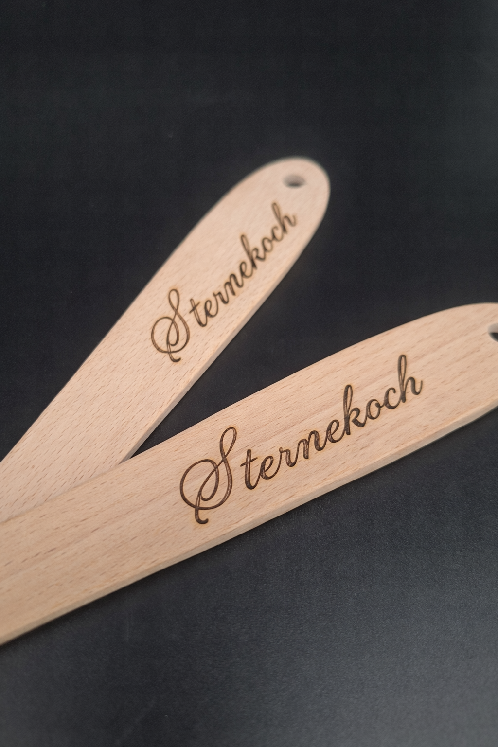 Personalisierbarer Pfannenwender aus Holz mit Gravur | Wunschtext möglich