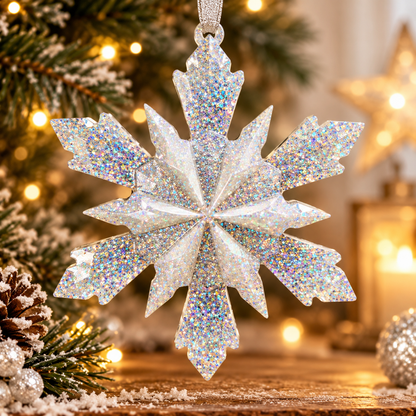 Schneeflocke Christbaumanhänger 11 cm | Verschiedene Farbvarianten