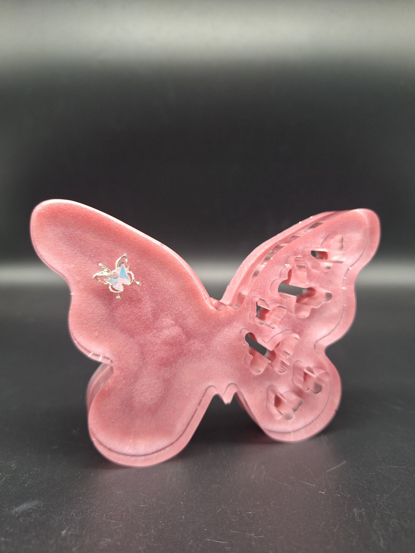 Epoxidharz Schmetterling 14 x 10 cm mehrschichtig mit holografischem Glitzer