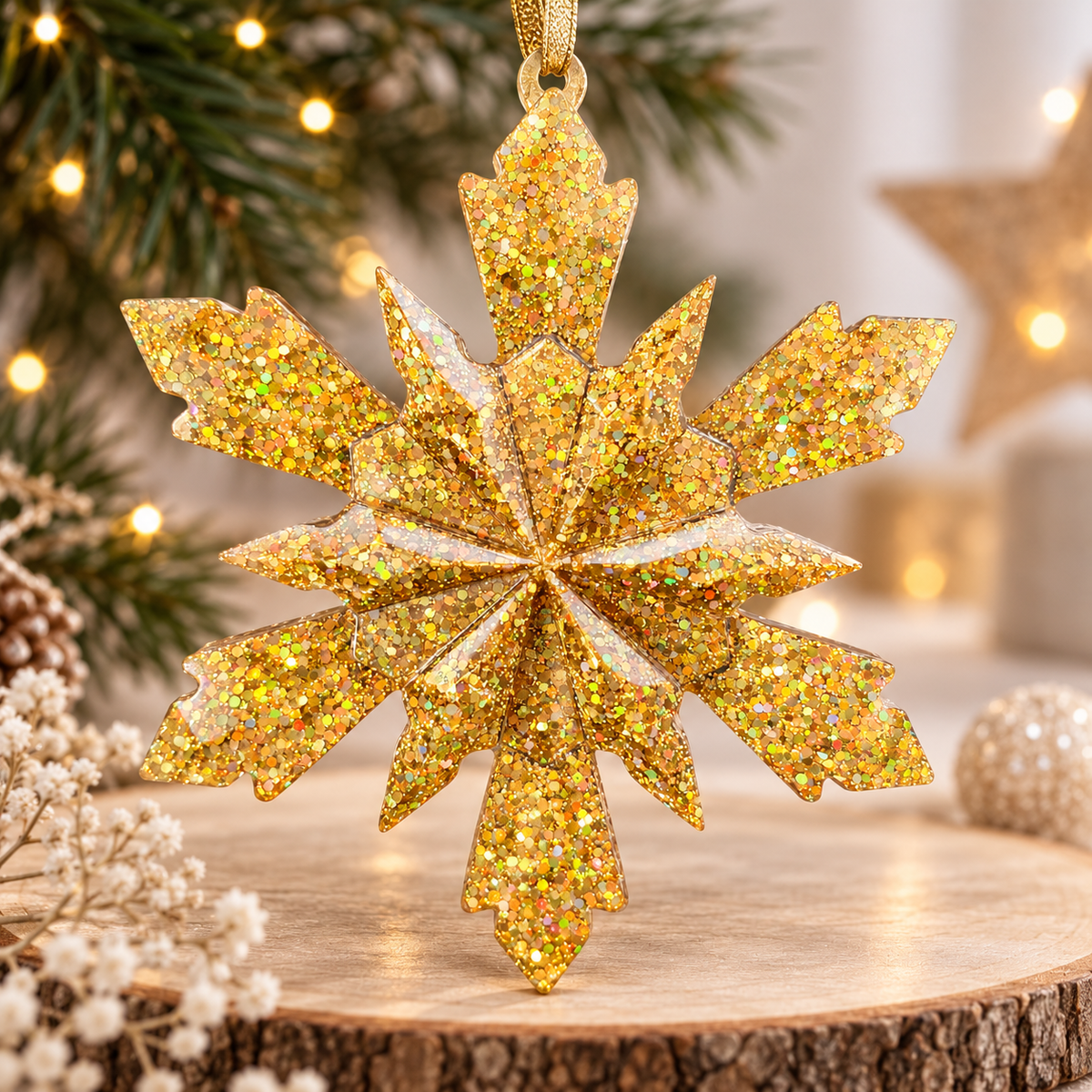Schneeflocke Christbaumanhänger 11 cm | Verschiedene Farbvarianten