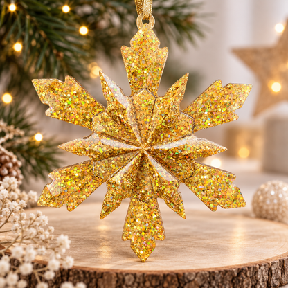 Schneeflocke Christbaumanhänger 11 cm | Verschiedene Farbvarianten