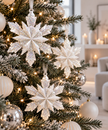 Schneeflocke Christbaumanhänger 11 cm | Verschiedene Farbvarianten