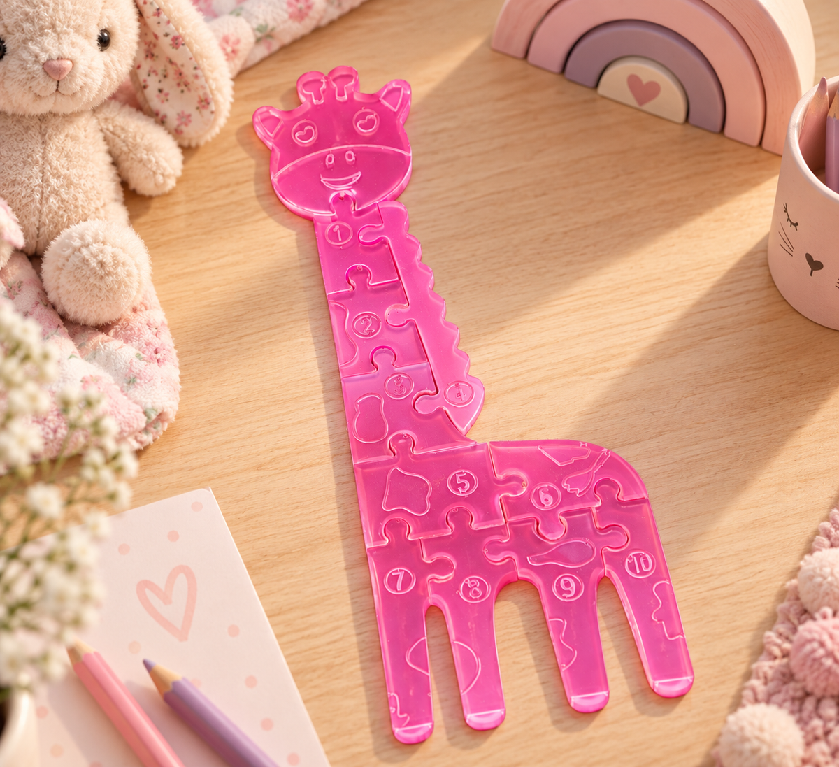 Handgemachtes Giraffenpuzzle aus Epoxidharz individuell & einzigartig