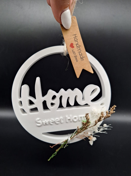 Home-Schild aus Epoxidharz – schlicht & liebevoll dekoriert