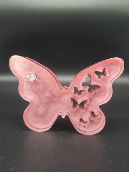 Epoxidharz Schmetterling 14 x 10 cm mehrschichtig mit holografischem Glitzer