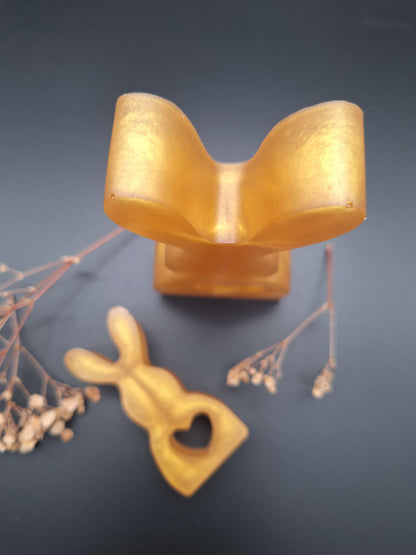 Osterhasen-Set Goldglanz | handgemacht aus Epoxidharz