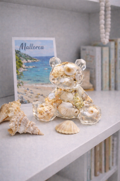 Kristallbär personalisierbar mit Muscheln