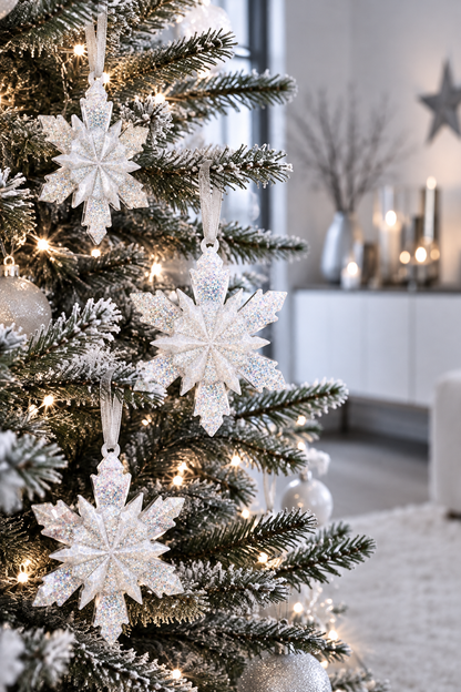 Schneeflocke Christbaumanhänger 11 cm | Verschiedene Farbvarianten