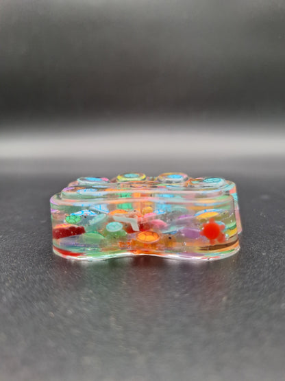 Personalisierte Epoxidharz Pfötchen mit Erinnerungsfiguren und Initiale