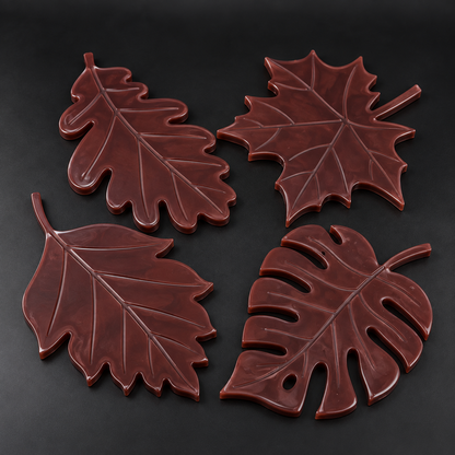 4er-Set Deko-Blätter aus Epoxidharz – Herbstdeko in 3 Farben