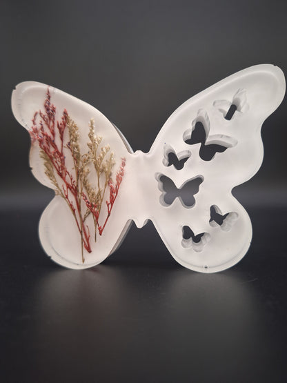 Epoxidharz Schmetterling 14 x 10 cm mehrschichtig mit holografischem Glitzer