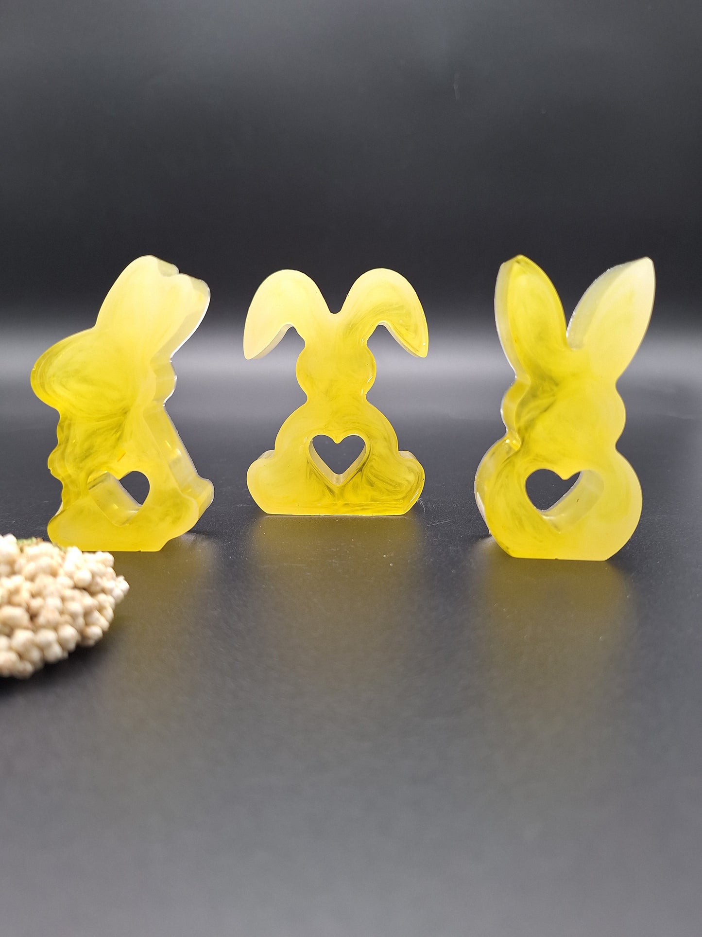 Dreier-Hasen-Set aus Epoxidharz | handgemachte Osterdeko