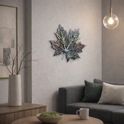 Ahorn Hologram Dekoblatt – Glanz & Struktur