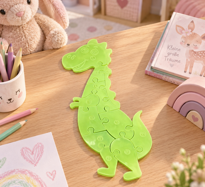 Handgemachtes Dino-Puzzle aus Epoxidharz