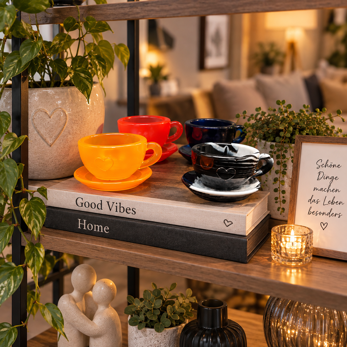 Tasse mit Herz & Untersetzer – Liebevoll handgemacht aus Epoxidharz