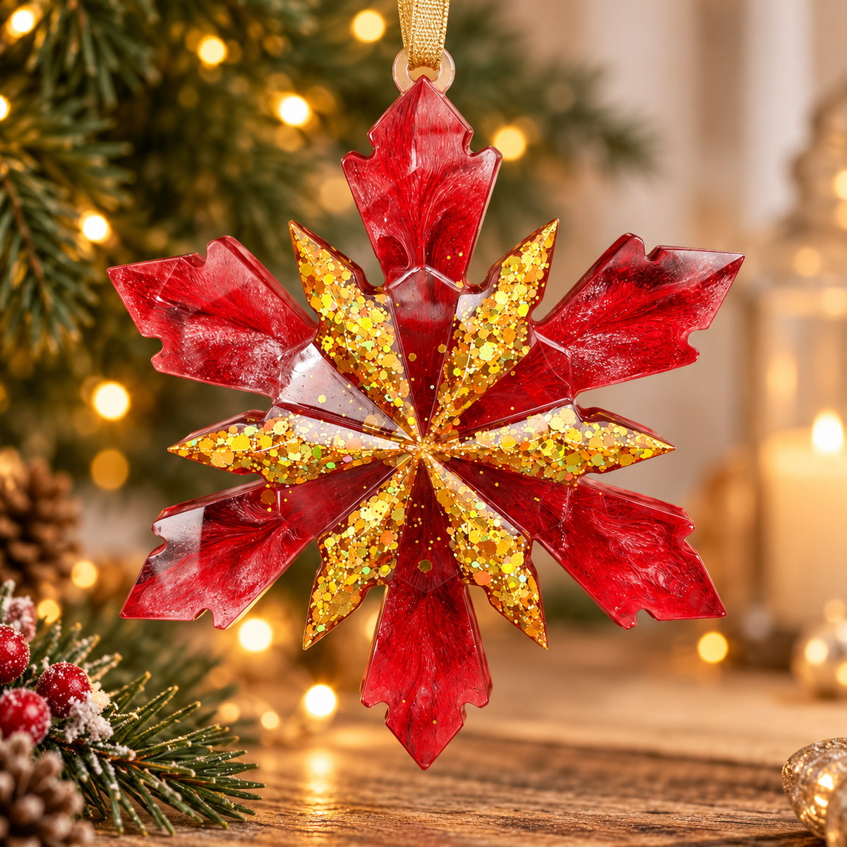 Schneeflocke Christbaumanhänger 11 cm | Verschiedene Farbvarianten