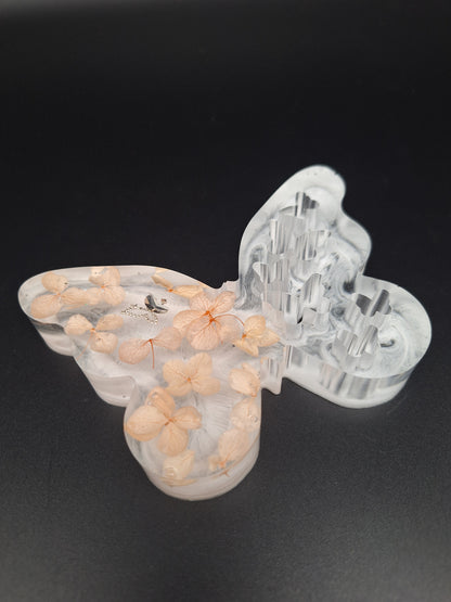 Epoxidharz Schmetterling 14 x 10 cm mehrschichtig mit holografischem Glitzer