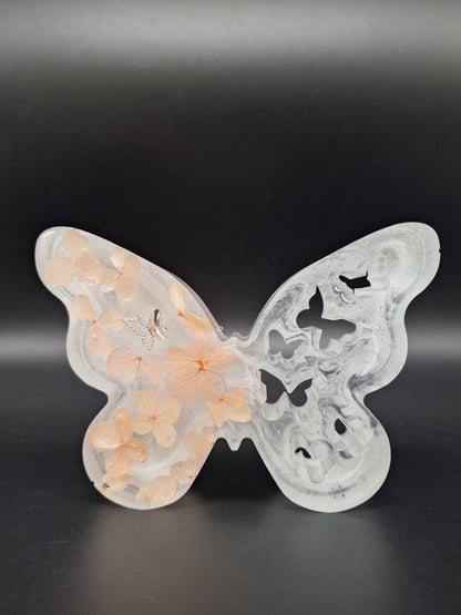 Epoxidharz Schmetterling 14 x 10 cm mehrschichtig mit holografischem Glitzer