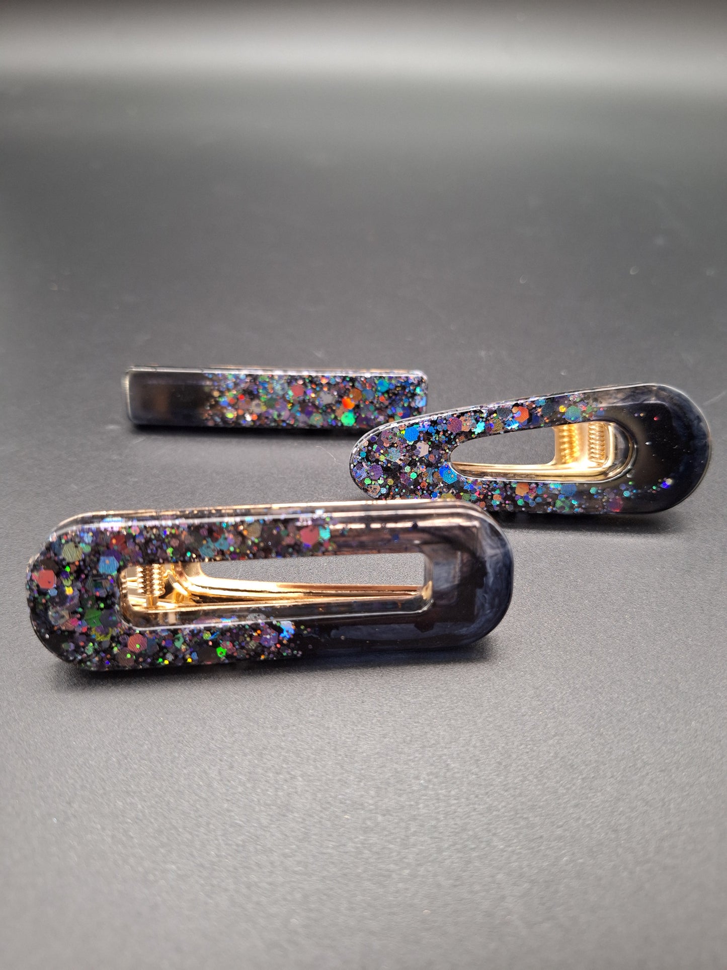 Haarspangen-Set aus Epoxidharz – 3 Modelle, 1 Farbe, unendlich viele Looks